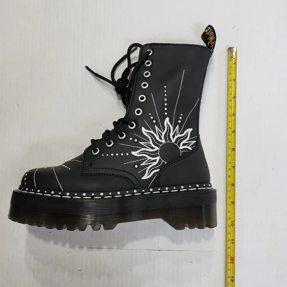 Unisex Sz M5/W6 Dr. Martens Platform Boots Jadon Hi Solar Flare Celestial Black